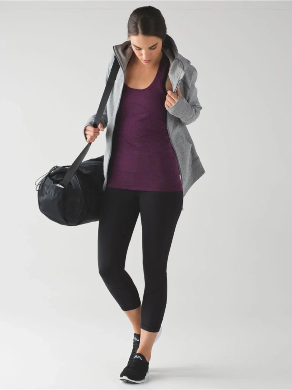 Lululemon Swiftly Tech Racerback Black / Chilled Grape Size 2